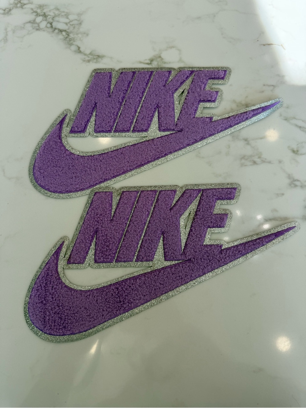 Full Size Hand Crafted Purple Iron On Chenille Patches 11”